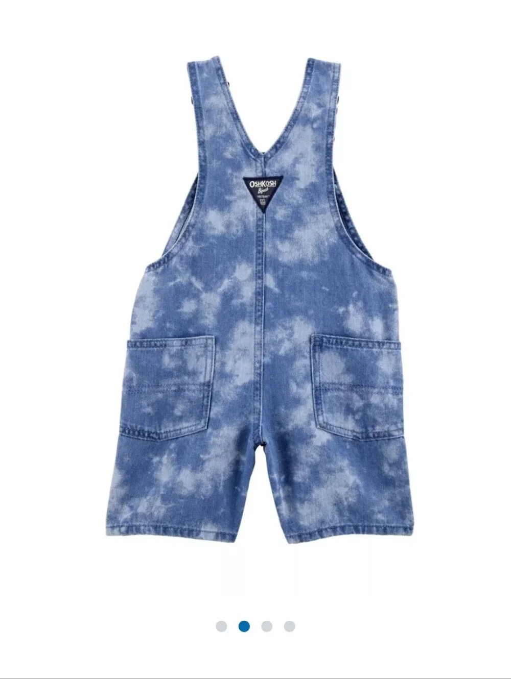 NWT OshKosh B'gosh American Flag Blue Denim Short Overalls Size 4T
